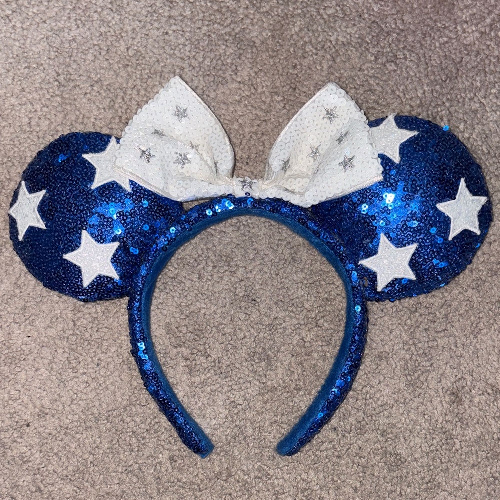 Blue Sequin Star Ears Headband
